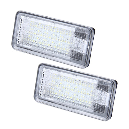 ไฟป้ายทะเบียน PCS 2 ดวงพร้อมหลอดไฟ SMD-3528 24 ดวงสำหรับ Audi, For Audi with 24 SMD-3528 Lamps