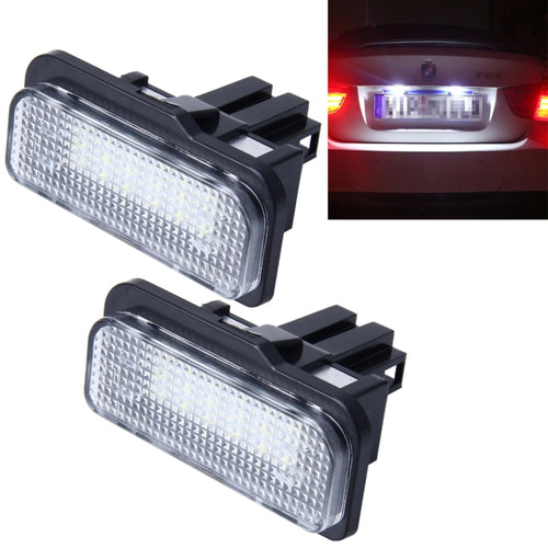 ไฟป้ายทะเบียน PCS Canbus 2 ดวงพร้อมหลอดไฟ SMD-3528 24 ดวงสำหรับ Benz, For Benz