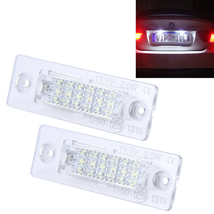 ไฟป้ายทะเบียน PCS 2 ดวงพร้อมหลอดไฟ SMD-3528 24 ดวงสำหรับโฟล์คสวาเก้น, For Volkswagen