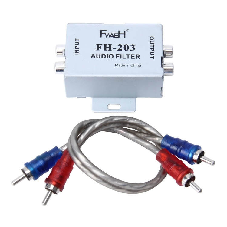 FH-203 12V เครื่องเสียงรถยนต์ เครื่องขยายเสียง ตัวกรองสัญญาณรบกวน RCA Plug Loop Isolator สำหรับ DVD Stereos, FH-203