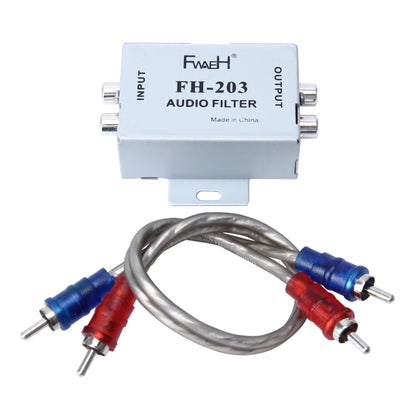 FH-203 12V เครื่องเสียงรถยนต์ เครื่องขยายเสียง ตัวกรองสัญญาณรบกวน RCA Plug Loop Isolator สำหรับ DVD Stereos, FH-203
