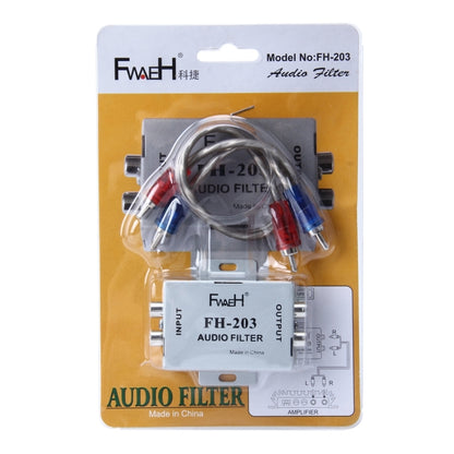 FH-203 12V เครื่องเสียงรถยนต์ เครื่องขยายเสียง ตัวกรองสัญญาณรบกวน RCA Plug Loop Isolator สำหรับ DVD Stereos, FH-203