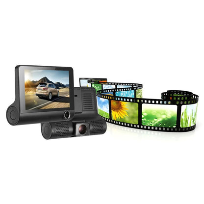 หน้าจอ IPS 4.0 นิ้ว 5.0 ล้านพิกเซล 170 องศามุมกว้าง Full HD 1080P 3 ช่องวิดีโอรถ DVR, รองรับ Night Vision เติมแสง / ภาพย้อนกลับ / การ์ด TF (สูงสุด 32GB) / G-sensor / การตรวจจับการเคลื่อนไหว, 170 Degrees
