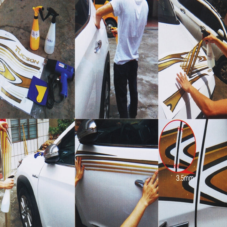 3 ชิ้น SUV Body แถบตกแต่งรถยี่ห้อ Streamline Shining สติกเกอร์สำหรับ Honda CRV Nissarl X-Trail/Qashqai /Murano Series, Strip Brand Car Streamline Shining Sticker