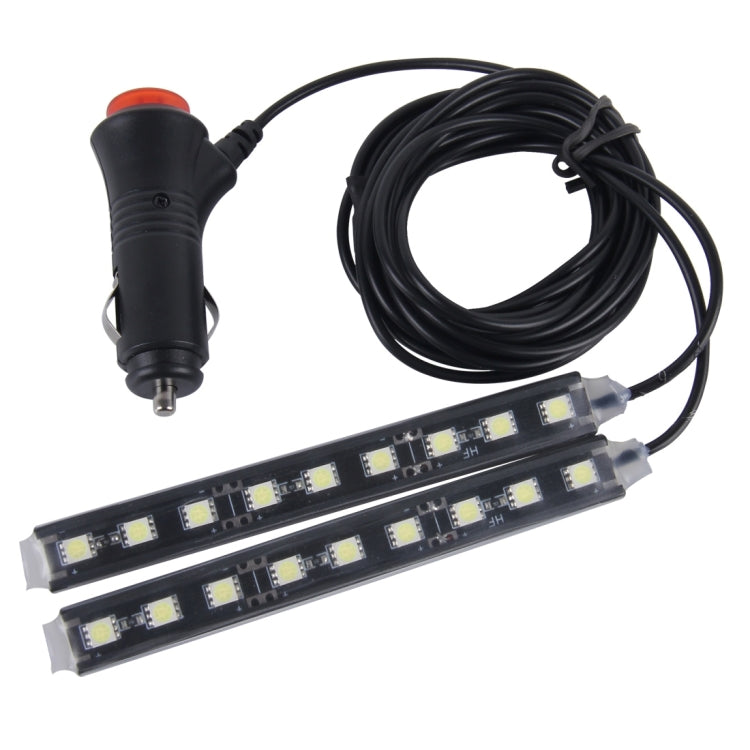 2 in 1 4.5W 18 SMD-5050-LEDs RGB รถ ตกแต่งพื้นภายในบรรยากาศโคมไฟนีออน, DC 12V, 2 in 1 4.5W (White Light)