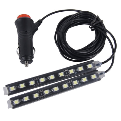 2 in 1 4.5W 18 SMD-5050-LEDs RGB รถ ตกแต่งพื้นภายในบรรยากาศโคมไฟนีออน, DC 12V, 2 in 1 4.5W (White Light)