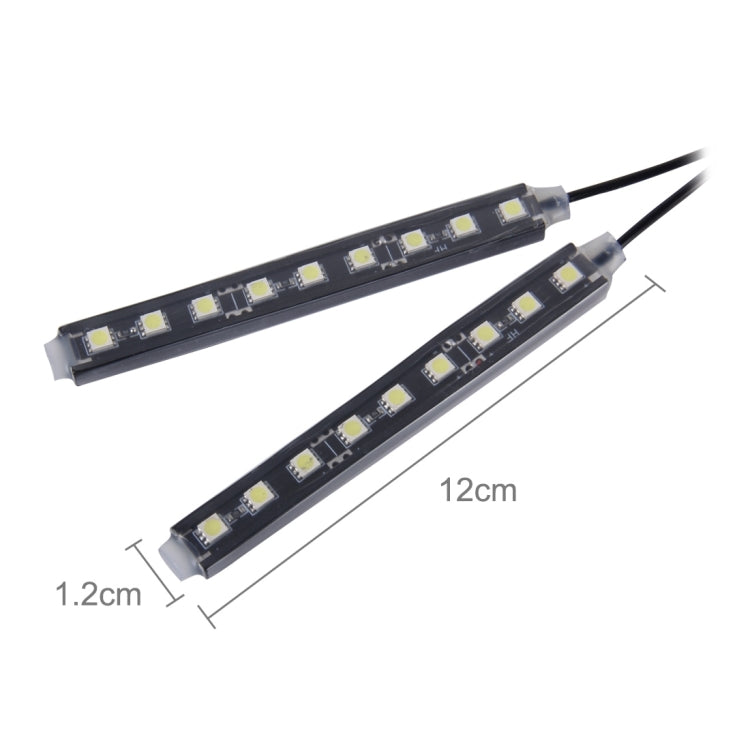 2 in 1 4.5W 18 SMD-5050-LEDs RGB รถ ตกแต่งพื้นภายในบรรยากาศโคมไฟนีออน, DC 12V, 2 in 1 4.5W (White Light)