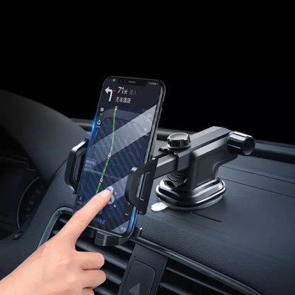 ที่วางโทรศัพท์ในรถยนต์แบบยึดติดรถยนต์แบบมัลติฟังก์ชั่น, Suction Cup Mount Phone Holder (Black)