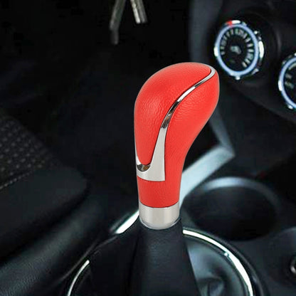 Universal รถหนัง PU และโลหะเกียร์ SHIFT KNOB ดัดแปลง Auto รถเกียร์ SHIFT LEVER KNOB, Gear Shift Knob(Red), Shift Knob 2