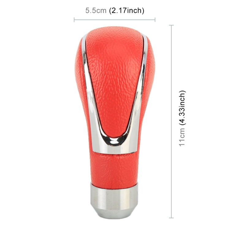 Universal รถหนัง PU และโลหะเกียร์ SHIFT KNOB ดัดแปลง Auto รถเกียร์ SHIFT LEVER KNOB, Gear Shift Knob(Red), Shift Knob 2