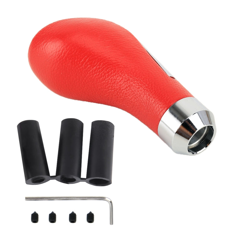 Universal รถหนัง PU และโลหะเกียร์ SHIFT KNOB ดัดแปลง Auto รถเกียร์ SHIFT LEVER KNOB, Gear Shift Knob(Red), Shift Knob 2