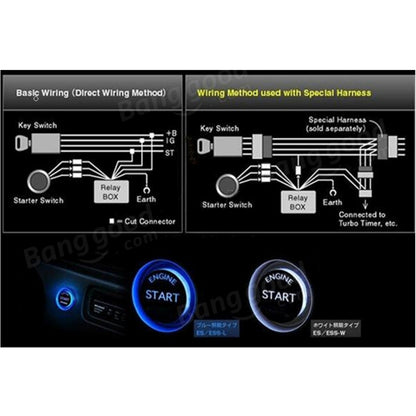 สวิตช์สตาร์ทสตาร์ทด้วยปุ่มเดียวพร้อมไฟส่องสว่าง Engine Start Pivot Illumination Starter พร้อมไฟส่องสว่าง, With Blue Lighting, With Red Lighting