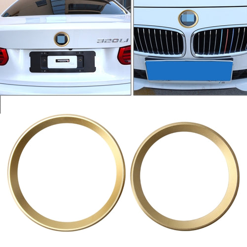2 ชิ้น/เซ็ตโลหะผสมสังกะสีพวงมาลัยแหวนตกแต่งสติ๊กเกอร์โลโก้แต่งรถการปรับเปลี่ยนรถด้านหน้าโลโก้แหวนตกแต่งฝาครอบด้านหลังตัดฝากระโปรงสัญลักษณ์แหวนสำหรับ BMW 3 Series, For BMW 3 Series