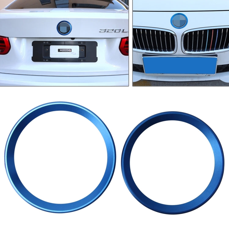 2 ชิ้น/เซ็ตโลหะผสมสังกะสีพวงมาลัยแหวนตกแต่งสติ๊กเกอร์โลโก้แต่งรถการปรับเปลี่ยนรถด้านหน้าโลโก้แหวนตกแต่งฝาครอบด้านหลังตัดฝากระโปรงสัญลักษณ์แหวนสำหรับ BMW 3 Series, For BMW 3 Series
