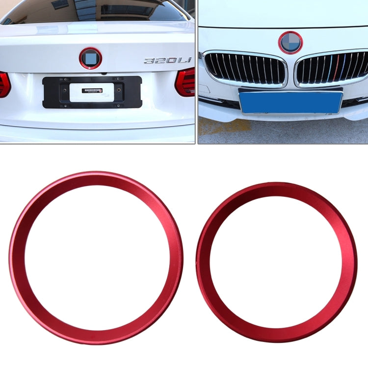 2 ชิ้น/เซ็ตโลหะผสมสังกะสีพวงมาลัยแหวนตกแต่งสติ๊กเกอร์โลโก้แต่งรถการปรับเปลี่ยนรถด้านหน้าโลโก้แหวนตกแต่งฝาครอบด้านหลังตัดฝากระโปรงสัญลักษณ์แหวนสำหรับ BMW 3 Series, For BMW 3 Series