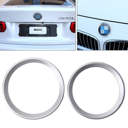 2 ชิ้น/เซ็ตโลหะผสมสังกะสีพวงมาลัยแหวนตกแต่งสติ๊กเกอร์โลโก้แต่งรถการปรับเปลี่ยนรถด้านหน้าโลโก้แหวนตกแต่งฝาครอบด้านหลังตัดฝากระโปรงสัญลักษณ์แหวนสำหรับ BMW 3 Series, For BMW 3 Series