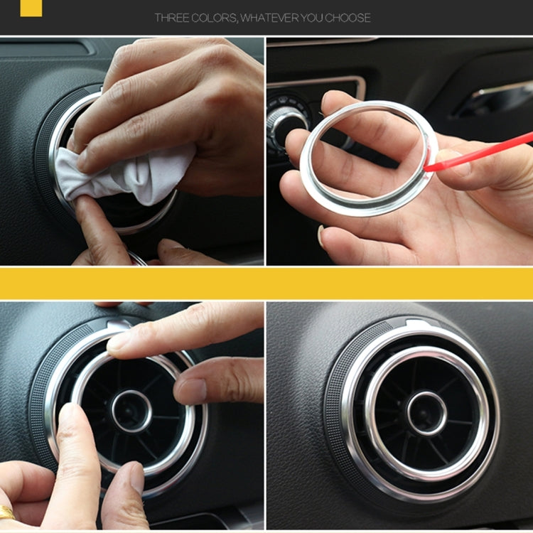 4 ชิ้นรถ Outlet แหวนตกแต่งอลูมิเนียม Air Outlet Chrome Trim แหวนรถแดชบอร์ดช่องระบายอากาศฝาครอบสติกเกอร์ตกแต่งสำหรับ Audi A3, For Audi A3