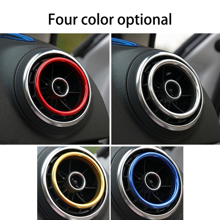 4 ชิ้นรถ Outlet แหวนตกแต่งอลูมิเนียม Air Outlet Chrome Trim แหวนรถแดชบอร์ดช่องระบายอากาศฝาครอบสติกเกอร์ตกแต่งสำหรับ Audi A3, For Audi A3