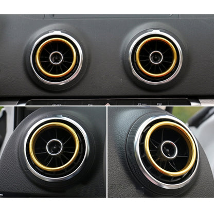 4 ชิ้นรถ Outlet แหวนตกแต่งอลูมิเนียม Air Outlet Chrome Trim แหวนรถแดชบอร์ดช่องระบายอากาศฝาครอบสติกเกอร์ตกแต่งสำหรับ Audi A3, For Audi A3