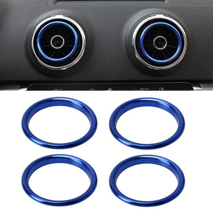 4 ชิ้นรถ Outlet แหวนตกแต่งอลูมิเนียม Air Outlet Chrome Trim แหวนรถแดชบอร์ดช่องระบายอากาศฝาครอบสติกเกอร์ตกแต่งสำหรับ Audi A3, For Audi A3