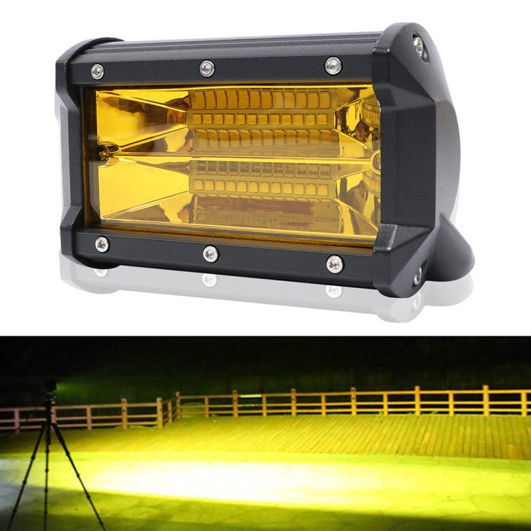 5 นิ้ว 18W 24 LED กันน้ำ IP67 สองบาร์ดัดแปลงไฟ Off-road Spotlight ไฟรถทำงานไฟ DC 9-48V, Spot/72W/6000K 3000LM, Yellow/18W/3000K 1080LM