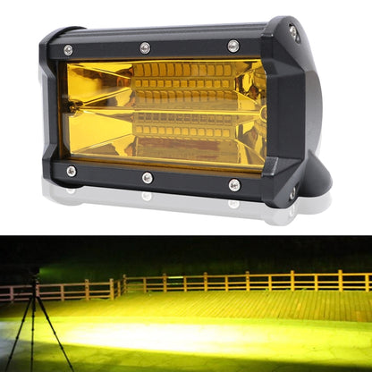 5 นิ้ว 18W 24 LED กันน้ำ IP67 สองบาร์ดัดแปลงไฟ Off-road Spotlight ไฟรถทำงานไฟ DC 9-48V, Spot/72W/6000K 3000LM, Yellow/18W/3000K 1080LM