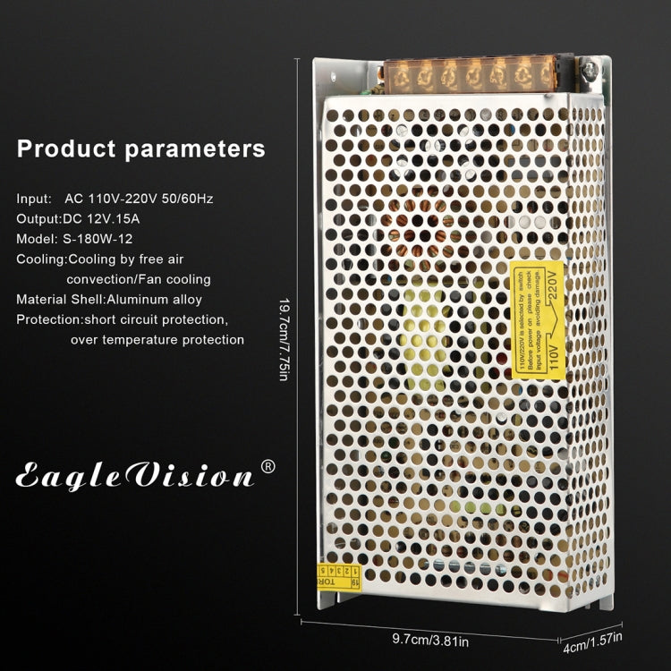 AC 110 / 220V ถึง DC 12V 15A 180W อะแดปเตอร์ AC-DC Converter ขั้นตอนลงโมดูล, 15A 180W