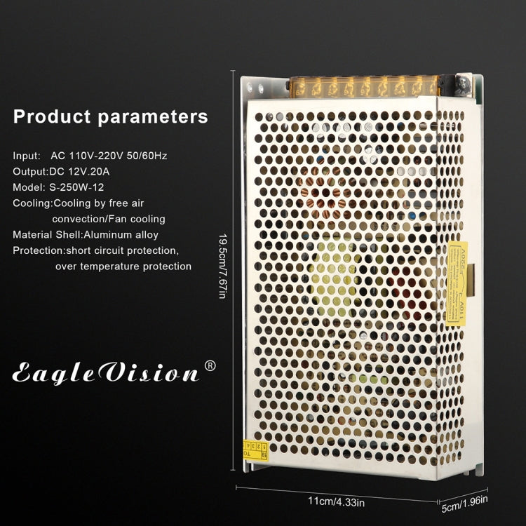 AC 110/220 V ถึง DC 12 V 20A 240 W อะแดปเตอร์ AC-DC Converter ขั้นตอนลงโมดูลหม้อแปลงแรงดันไฟฟ้าสวิทช์, 20A 240W