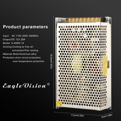 AC 110/220 V ถึง DC 12 V 20A 240 W อะแดปเตอร์ AC-DC Converter ขั้นตอนลงโมดูลหม้อแปลงแรงดันไฟฟ้าสวิทช์, 20A 240W
