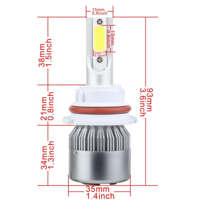 2 ชิ้น 9007 18W 1800 LM 6000K IP68 Casnbus ไฟหน้ารถ LED คงที่ในปัจจุบันพร้อมโคมไฟ 2 ซัง, DC 9-36V, 9007