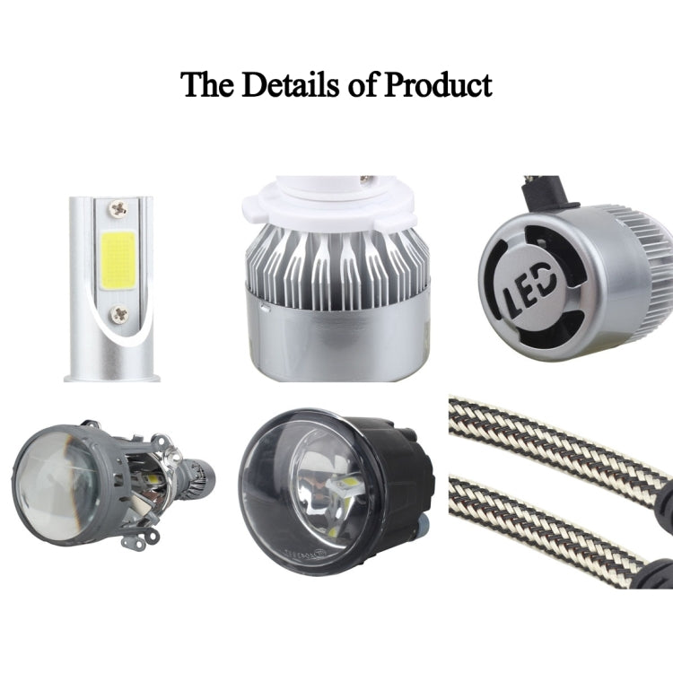 2 ชิ้น 9007 18W 1800 LM 6000K IP68 Casnbus ไฟหน้ารถ LED คงที่ในปัจจุบันพร้อมโคมไฟ 2 ซัง, DC 9-36V, 9007