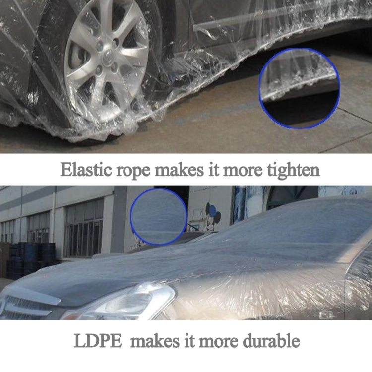 กลางแจ้ง Universal กันน้ำ Anti-Dust กันแดด 2 ช่องซีดาน Disposal PE ผ้าคลุมรถ, Up to 6m