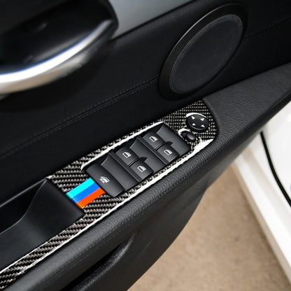 คาร์บอนไฟเบอร์หน้าต่างแผงโดยไม่ต้องพับสามสีสติกเกอร์ตกแต่งสำหรับ BMW Z4 ไดรฟ์ซ้าย 2009-2015, Window Lift Panel Sticker(Blue Red)
