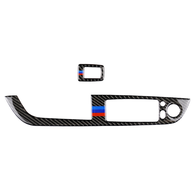 รถคาร์บอนไฟเบอร์หน้าต่างแผงพับสามสีสติกเกอร์ตกแต่งสำหรับ BMW Z4 2009-2015, เหมาะสำหรับซ้ายขับรถ, Window Lift Panel With Folding Key(Blue Red)