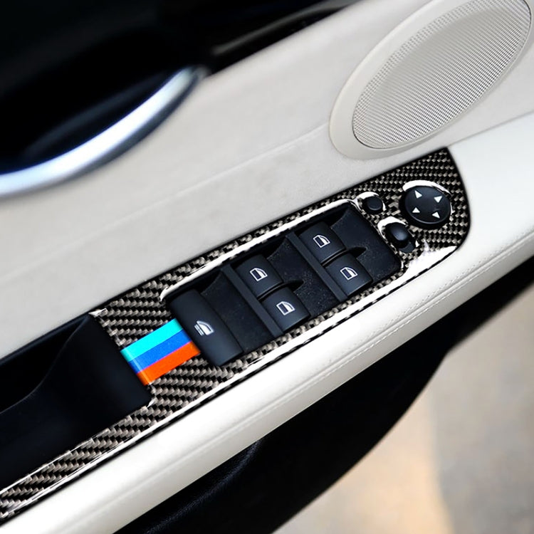 รถคาร์บอนไฟเบอร์หน้าต่างแผงพับสามสีสติกเกอร์ตกแต่งสำหรับ BMW Z4 2009-2015, เหมาะสำหรับซ้ายขับรถ, Window Lift Panel With Folding Key(Blue Red)