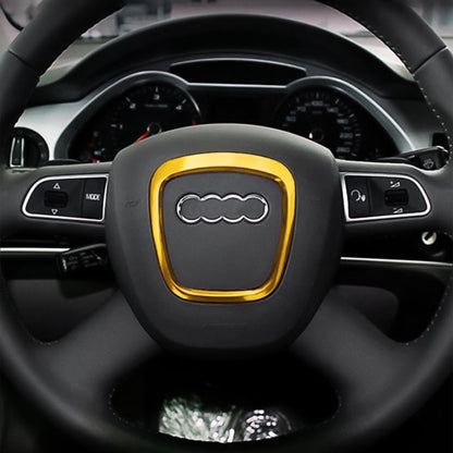 รถ Auto พวงมาลัยแหวนตกแต่งฝาครอบสติกเกอร์ Trim ตกแต่งสำหรับ Audi