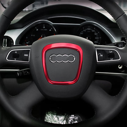 รถ Auto พวงมาลัยแหวนตกแต่งฝาครอบสติกเกอร์ Trim ตกแต่งสำหรับ Audi