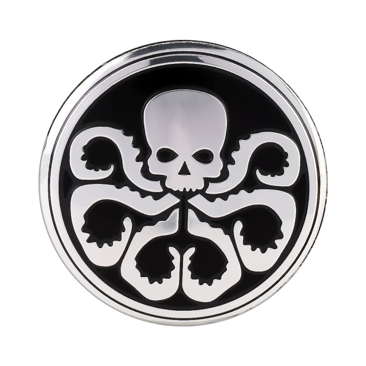 สติ๊กเกอร์ตกแต่งดุมล้อลายกะโหลกรถยนต์ 4 ชิ้นเส้นผ่านศูนย์กลาง: 5.8 ซม, Skull Pattern