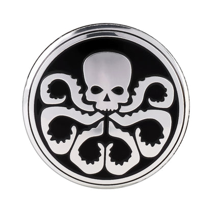 สติ๊กเกอร์ตกแต่งดุมล้อลายกะโหลกรถยนต์ 4 ชิ้นเส้นผ่านศูนย์กลาง: 5.8 ซม, Skull Pattern