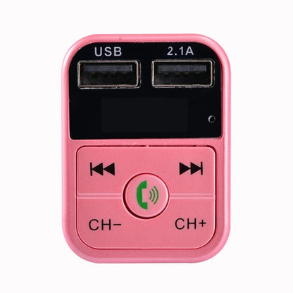 B2 การชาร์จ USB แบบคู่เครื่องส่งสัญญาณ FM Bluetooth เครื่องเล่นเพลง MP3 ชุดอุปกรณ์ติดรถยนต์รองรับการโทรแบบแฮนด์ฟรีและการ์ด TF และดิสก์ U, B2 (Rose Gold)