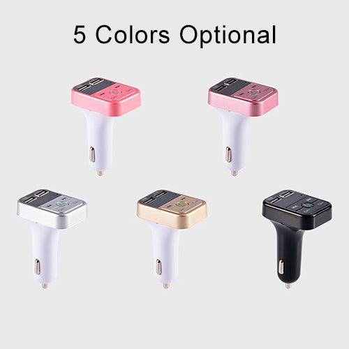B2 การชาร์จ USB แบบคู่เครื่องส่งสัญญาณ FM Bluetooth เครื่องเล่นเพลง MP3 ชุดอุปกรณ์ติดรถยนต์รองรับการโทรแบบแฮนด์ฟรีและการ์ด TF และดิสก์ U, B2 (Rose Gold)