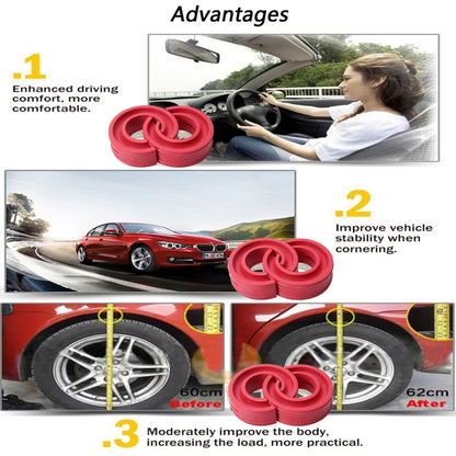 2 PCS Car Auto B + ประเภทโช้คอัพสปริงกันชนเบาะรองนั่งไฟฟ้า, ระยะห่างของสปริง: 38 มม., ความสูงคอลลอยด์: 72 มม. (สีแดง), B+Type(Spring Spacing: 38mm, Height: 72mm)