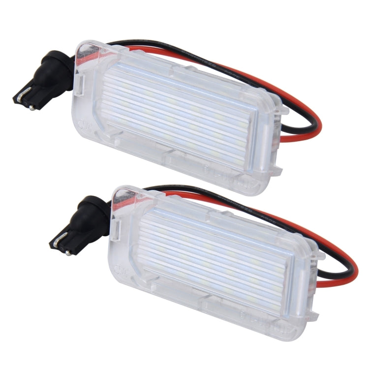 ไฟป้ายทะเบียน PCS 2 ดวงพร้อมหลอดไฟ SMD-3528 18 ดวงสำหรับ Ford, 2W 120LM, 6000K, DC12V (แสงสีขาว), For Ford