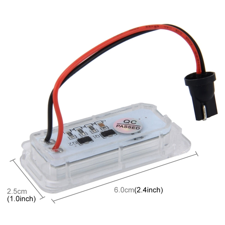 ไฟป้ายทะเบียน PCS 2 ดวงพร้อมหลอดไฟ SMD-3528 18 ดวงสำหรับ Ford, 2W 120LM, 6000K, DC12V (แสงสีขาว), For Ford
