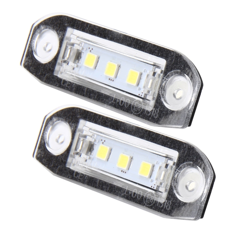 ไฟป้ายทะเบียน PCS 2 ดวงพร้อมหลอดไฟ SMD-5050 3 ดวงสำหรับ Volvo, 2W 120LM, 6000K, DC12V (แสงสีขาว), For Volvo