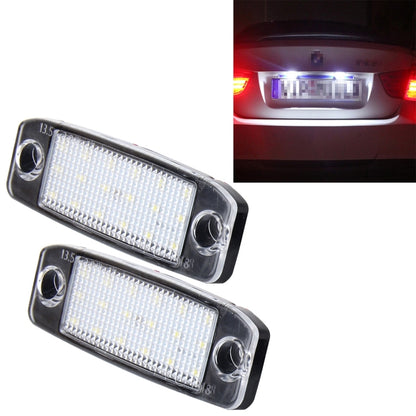 ไฟป้ายทะเบียน LED 2 ชิ้นพร้อมหลอดไฟ SMD-3528 18 หลอดสำหรับ Hyundai Sonata, 2W 120LM, 6000K, DC12V (แสงสีขาว), For Hyundai Sonata