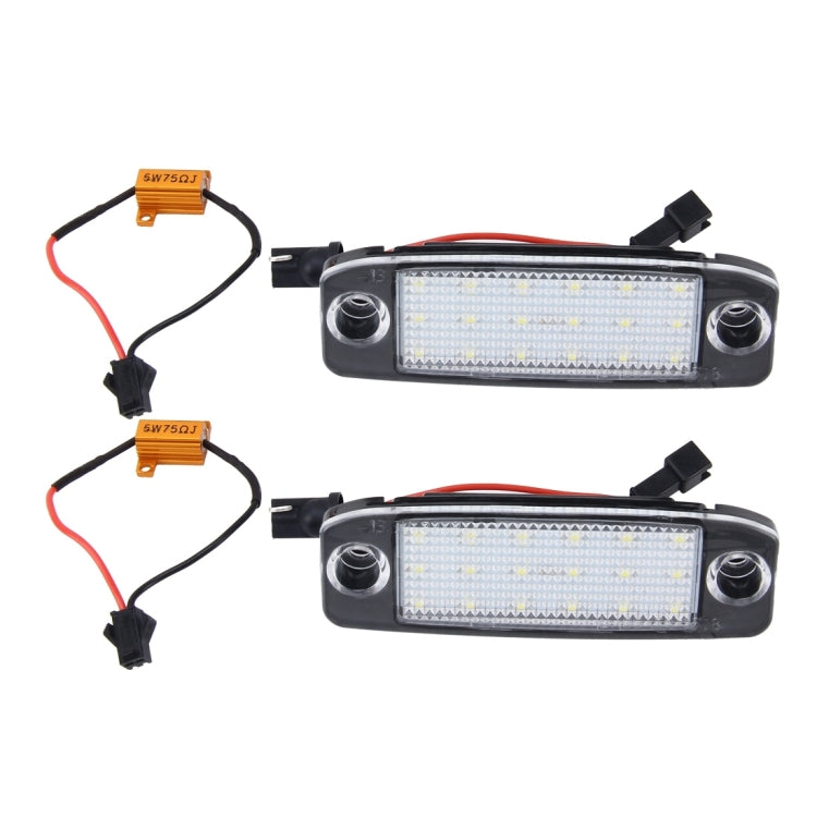 ไฟป้ายทะเบียน LED 2 ชิ้นพร้อมหลอดไฟ SMD-3528 18 หลอดสำหรับ Hyundai Sonata, 2W 120LM, 6000K, DC12V (แสงสีขาว), For Hyundai Sonata