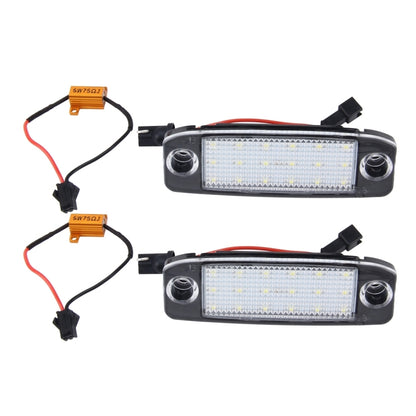 ไฟป้ายทะเบียน LED 2 ชิ้นพร้อมหลอดไฟ SMD-3528 18 หลอดสำหรับ Hyundai Sonata, 2W 120LM, 6000K, DC12V (แสงสีขาว), For Hyundai Sonata