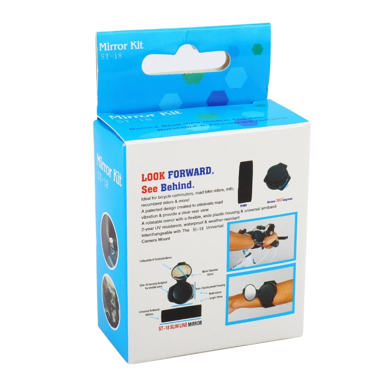 จักรยาน 360 องศากระจกด้านหลังสายรัดข้อมือกระจกมองหลัง, Wrist Strap Rear View Mirror