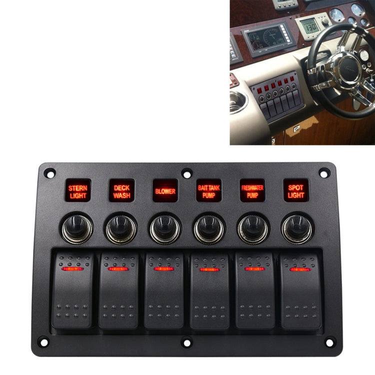 3Pin 6 WAY Switches COMBINATION SWITCH แผงไฟและเลนส์โปรเจคเตอร์สำหรับรถ RV Marine เรือ, 3Pin 6 Way